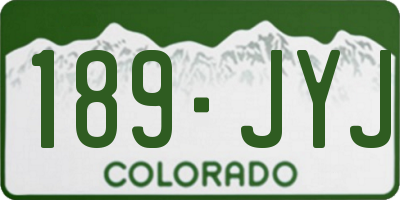 CO license plate 189JYJ