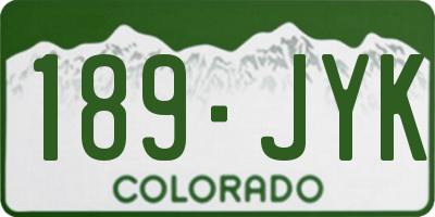CO license plate 189JYK