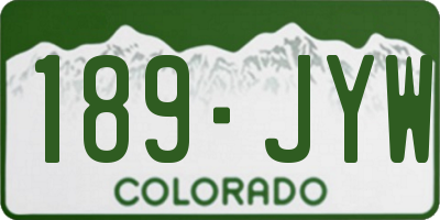 CO license plate 189JYW
