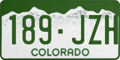 CO license plate 189JZH