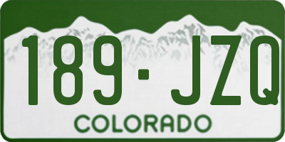 CO license plate 189JZQ