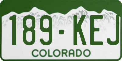CO license plate 189KEJ