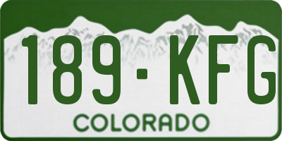 CO license plate 189KFG