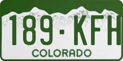 CO license plate 189KFH