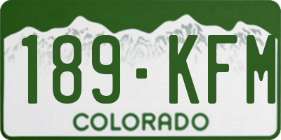 CO license plate 189KFM