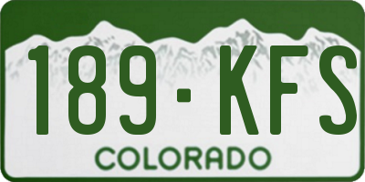 CO license plate 189KFS
