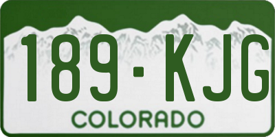 CO license plate 189KJG