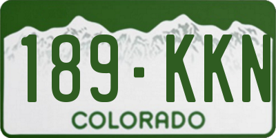 CO license plate 189KKN