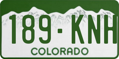 CO license plate 189KNH