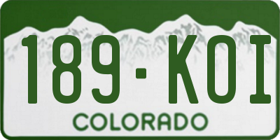 CO license plate 189KOI