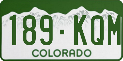 CO license plate 189KQM