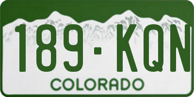 CO license plate 189KQN