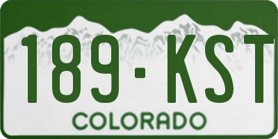 CO license plate 189KST