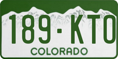 CO license plate 189KTO
