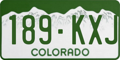 CO license plate 189KXJ