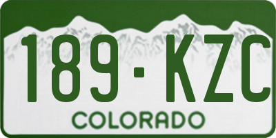 CO license plate 189KZC