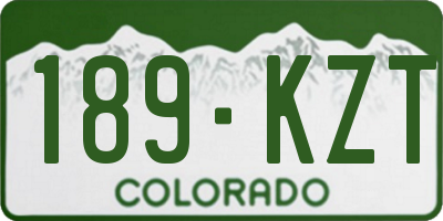 CO license plate 189KZT
