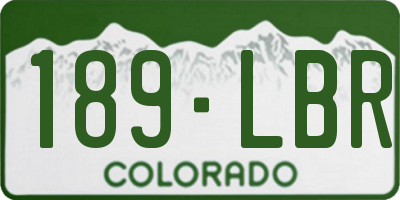 CO license plate 189LBR