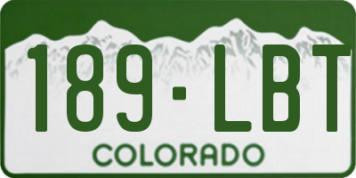 CO license plate 189LBT
