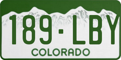 CO license plate 189LBY