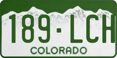 CO license plate 189LCH