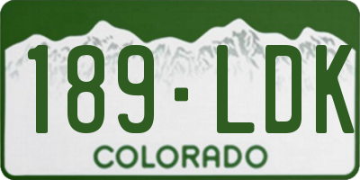 CO license plate 189LDK