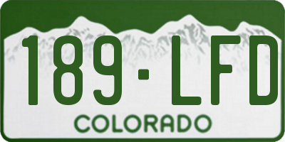 CO license plate 189LFD