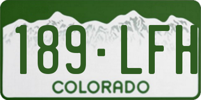 CO license plate 189LFH