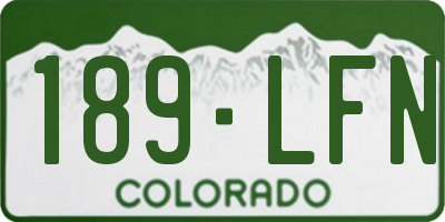 CO license plate 189LFN