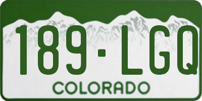 CO license plate 189LGQ