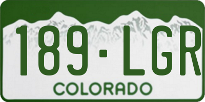 CO license plate 189LGR