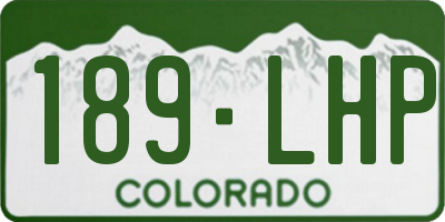 CO license plate 189LHP