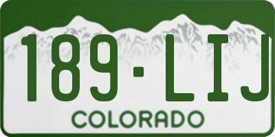 CO license plate 189LIJ