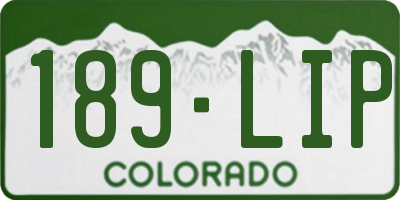 CO license plate 189LIP
