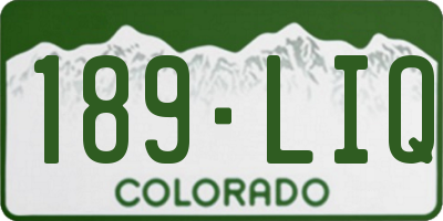 CO license plate 189LIQ