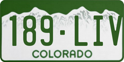CO license plate 189LIV