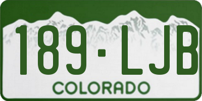 CO license plate 189LJB