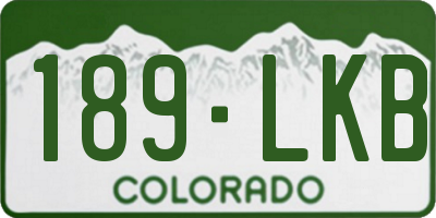 CO license plate 189LKB