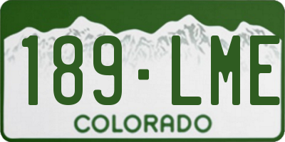 CO license plate 189LME