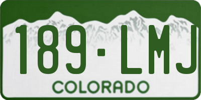 CO license plate 189LMJ