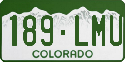 CO license plate 189LMU
