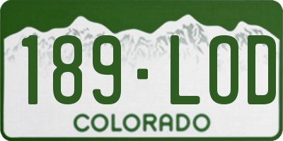 CO license plate 189LOD