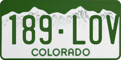 CO license plate 189LOV