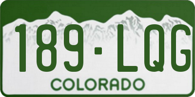 CO license plate 189LQG