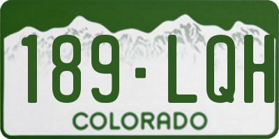 CO license plate 189LQH