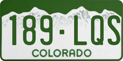 CO license plate 189LQS