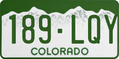 CO license plate 189LQY