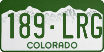 CO license plate 189LRG