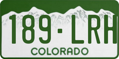 CO license plate 189LRH