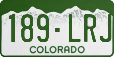 CO license plate 189LRJ